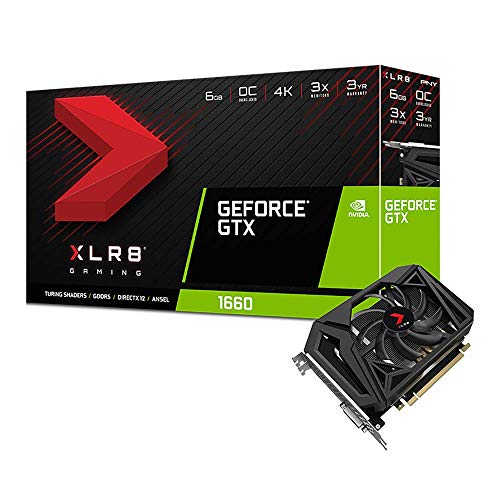 PNY XLR8 GeForce GTX 1660 Gaming - Overclocked Edition - graphics card - GF GTX 1660 - 6 GB GDDR6 - PCIe 3.0 x16 - DVI, HDMI, DisplayPort