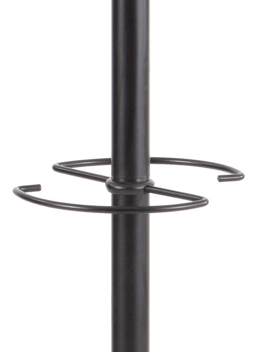 Best Value Alba Festival Hat and Coat Stand Tubular Steel with Umbrella Holder and 5 Pegs Black Ref PMFESTY N