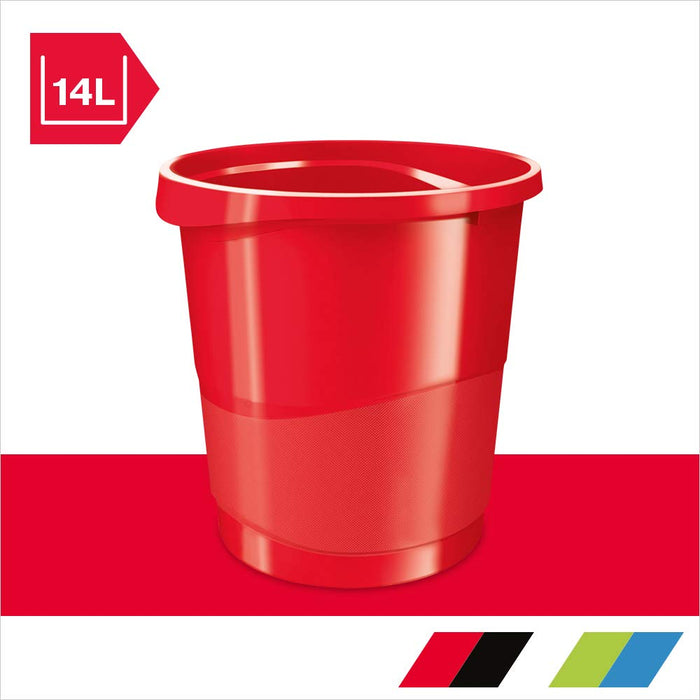 Best Value Rexel Choices, 2115618, Waste Bin, Plastic, 14 Litre Capacity, Red