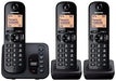 Best Value Panasonic KX-TGC223EB Digital Cordless Phone with LCD Display - Black, Pack of 3