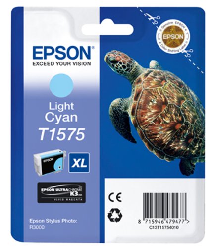 Epson T1575 - 25.9 ml - light cyan - original - blister - ink cartridge - for Stylus Photo R3000