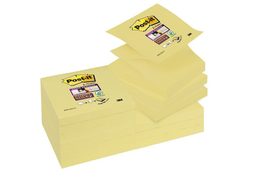 Post-it Super Sticky Z-Notes R330-12SS-CY Canary Yellow 76 mm x 76 mm 90 Sheets Per Pad (Pack 12) 7000048167