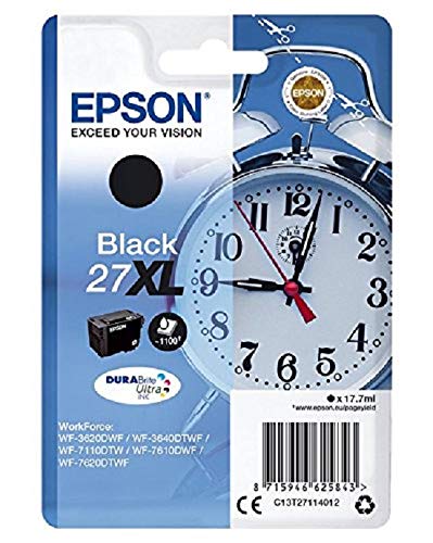 Best Value Epson Alarm Clock No.27 XL Series High Capacity Ink Cartridge - Black