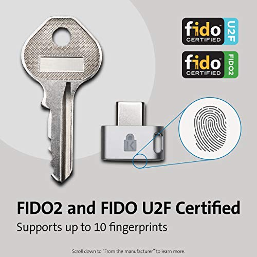 Kensington VeriMark Guard USB-C Fingerprint Key - FIDO2, WebAuthn/CTAP2, & FIDO U2F - Cross Platform - Fingerprint reader - USB-C