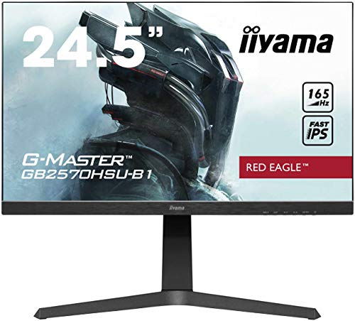 iiyama G-Master GB2570HSU-B1 24.5 " Fast (FLC) IPS LCD,165Hz, 0.5ms, FreeSync" Premium , HDR10, Full HD 1920x1080, 400 cd/m2 Brightness , 1 x HDMI, 1 x DisplayPort, 2 x USB, 2 x 2W Speakers, Height Adjustable Stand