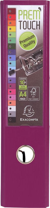 Best Value Exacompta Prem'Touch PP Lever Arch File, A4 Maxi, 80 mm Spine - Fuchsia