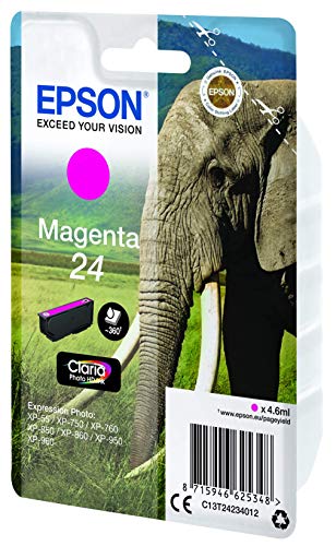 Epson 24 - 4.6 ml - magenta - original - ink cartridge - for Expression Photo XP-55, 750, 760, 850, 860, 950, 960, 970, Expression Premium XP-750, 850