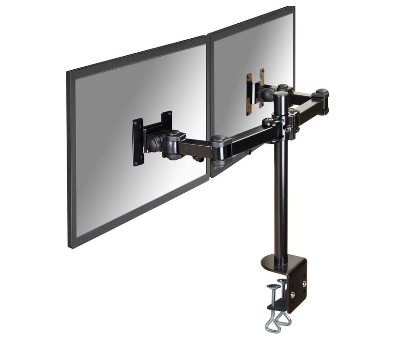 Best Value Newstar FPMA-D960D Full Motion Dual Desk Mount (clamp) for two 10-27" Monitor Screens, Height Adjustable - Black