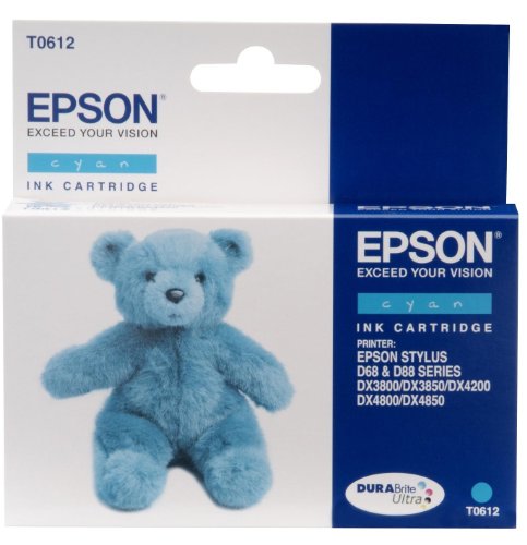 Epson T0612 - Print cartridge - 1 x pigmented cyan - 250 pages - blister with RF alarm