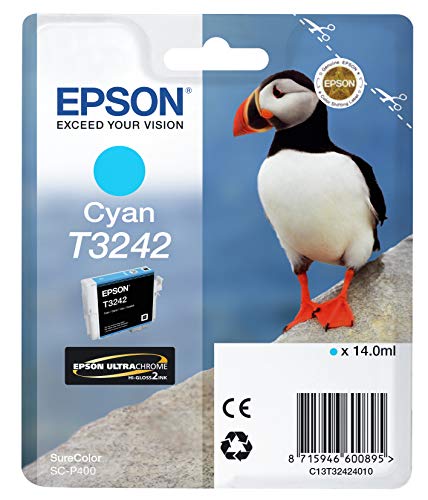 Epson T3242 - 14 ml - cyan - original - ink cartridge - for SureColor P400, SC-P400