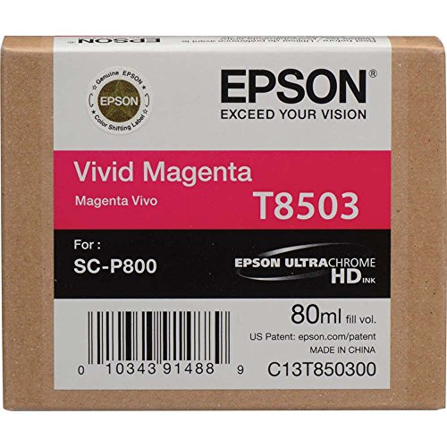 Epson T8503 - 80 ml - vivid magenta - original - ink cartridge - for SureColor P800, P800 Designer Edition, SC-P800