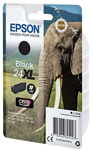 Epson 24XL - 10 ml - XL - black - original - ink cartridge - for Expression Photo XP-55, 750, 760, 850, 860, 950, 960, 970, Expression Premium XP-750, 850