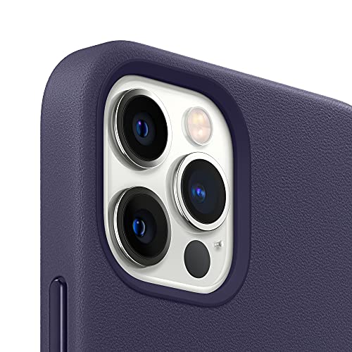 Apple with MagSafe - Protective sleeve for mobile phone - leather - deep violet - for iPhone 12 Pro Max