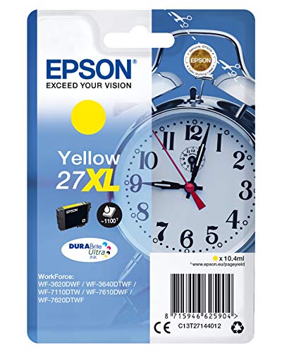 Epson 27XL - 10.4 ml - XL - yellow - original - ink cartridge - for WorkForce WF-3620, WF-3640, WF-7110, WF-7210, WF-7610, WF-7620, WF-7710, WF-7715, WF-7720