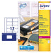 Best Value Avery L7671-25 Self-Adhesive Video Face/Data Storage Labels, 12 Labels Per A4 Sheet