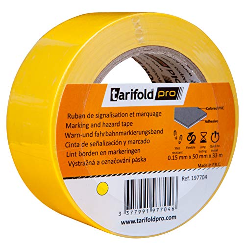 Best Value Tarifold 1 Adhesive Tape Floor, Signage, Security, Yellow- Roll 50 mm x 33 m, 50 mm x 33 m