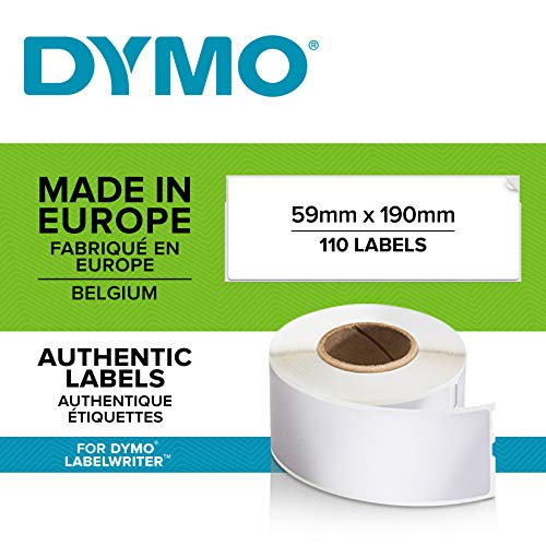 Lever arch labels - black on white - 59 x 190 mm - 110 label(s) ( 1 roll(s) x 110 ) - for DYMO LabelWriter 300, 320, 330, 400, 450, 4XL - S0722480