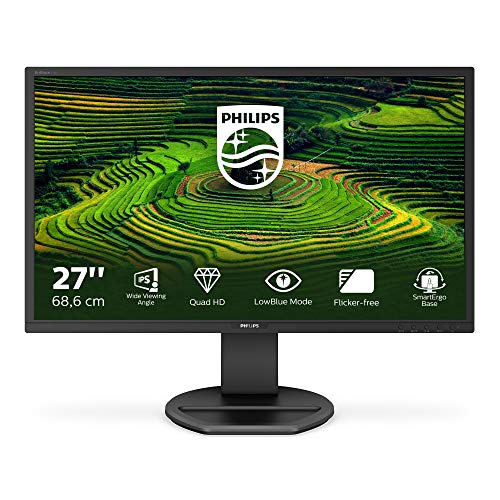 Philips B Line 272B8QJEB - LED monitor - 27" - 2560 x 1440 QHD @ 60 Hz - IPS - 250 cd/m - 1000:1 - 5 ms - HDMI, DVI-D, VGA, DisplayPort - speakers - textured black