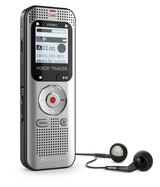 Philips Dictation DVT2010 VoiceTracer Audio Recorder 8GB Memory Chrome Silver