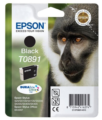 Epson T0891 - 5.8 ml - black - original - blister - ink cartridge - for Stylus S21, SX110, SX115, SX210, SX215, SX218, SX400, SX410, SX415, Stylus Office BX300