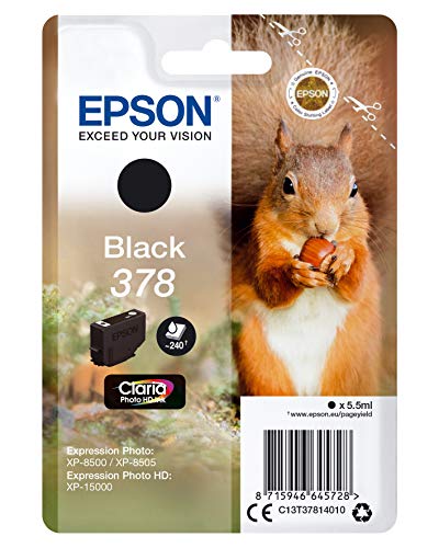 Epson 378 - 5.5 ml - black - original - blister - ink cartridge - for Expression Home XP-8605, 8606, Expression Home HD XP-15000, Expression Photo XP-8500, 8505