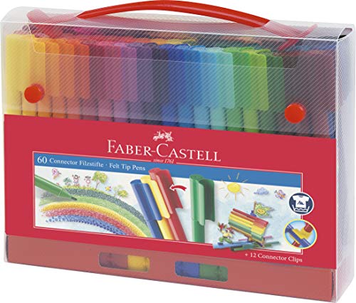 Best Value Faber-Castell Connector Fibre Tip Pen Case Box (Pack of 60)