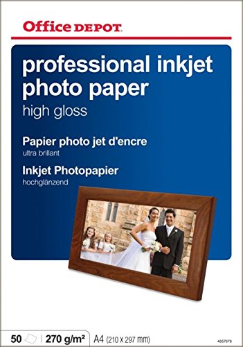 Best Value Office Depot-Professional Photo Paper High Gloss A4270gr. Package 50Sheets