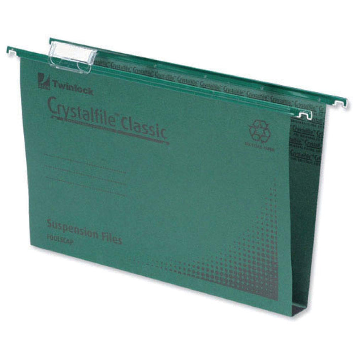 Best Value Rexel 70670 Crystalfile Classic 330 Lateral Suspension File, 150 Sheet Capacity, 15 mm V-Base Manilla, Pack of 50, Green