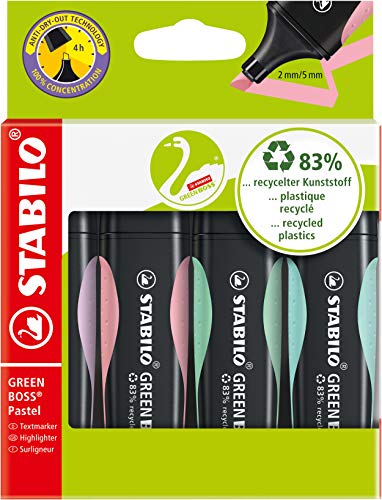 Pk 4 Stabilo Green Boss Pastel