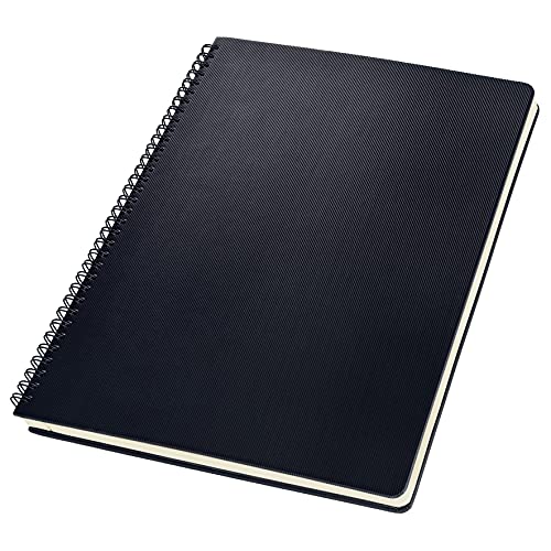 Sigel CONCEPTUM A4 Spiral Hard Cover Notepad 4 Hole Punched Ruled 160 Microperforated Pages Black CO821