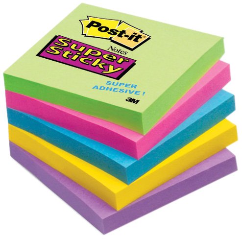 Best Value Post-it Super Sticky Note Pad, Multicolour, 3 Pads Per Pack (70 Sheets Per Pad),142952