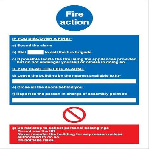 Best Value Stewart Superior Safe Condition & Fire Equipment Sign Fire Action Write On 297x210mm