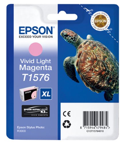 Epson T1576 - 25.9 ml - vivid light magenta - original - blister - ink cartridge - for Stylus Photo R3000