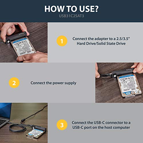 StarTech.com USB 3.1 (10Gbps) Adapter Cable for 2.5/3.5 SATA Drives - USB-C