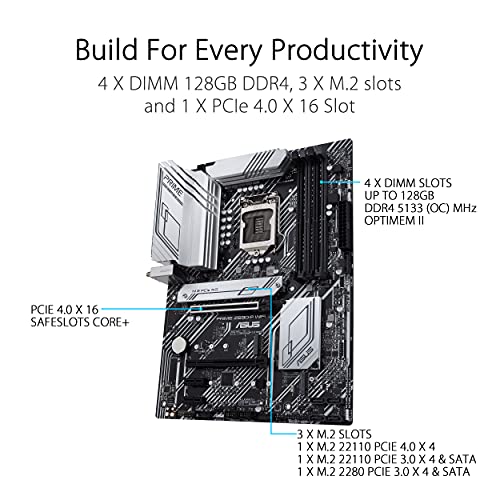 ASUS PRIME Z590-P WIFI - Motherboard - ATX - LGA1200 Socket - Z590 - USB-C Gen1, USB 3.2 Gen 1, USB 3.2 Gen 2, USB-C Gen 2x2 - 2.5 Gigabit LAN, Wi-Fi, Bluetooth - onboard graphics (CPU required) - HD Audio (8-channel)