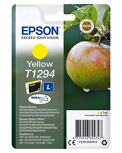 Epson T1294 - 7 ml - L size - yellow - original - blister - ink cartridge - for Stylus SX230, SX235, SX430, SX438, WorkForce WF-3010, 3520, 3530, 3540, 7015, 7515, 7525