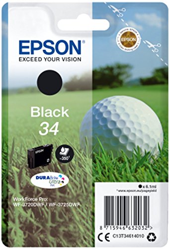 Epson 34 - 6.1 ml - black - original - ink cartridge - for WorkForce Pro WF-3720, WF-3720DWF, WF-3725DWF