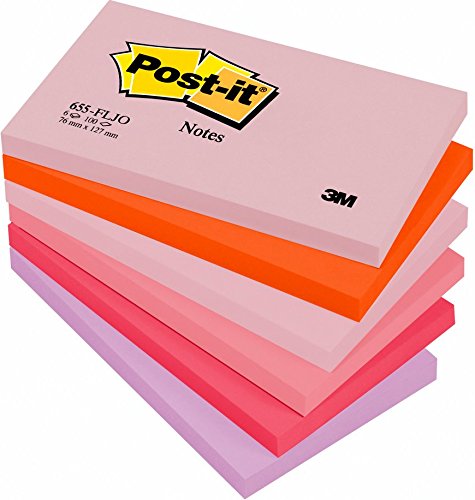 Best Value Post-it Notes, 76 x 127 mm - Joyful Colours, 12 Pads (100 Sheets Per Pad),3M87120