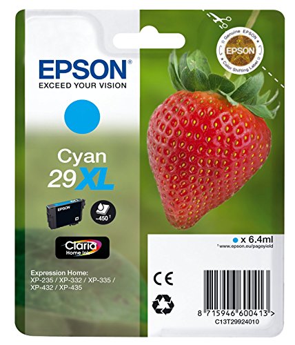 Epson 29XL - 6.4 ml - XL - cyan - original - blister - ink cartridge - for Expression Home XP-245, 247, 255, 257, 332, 342, 345, 352, 355, 435, 442, 445, 452, 455