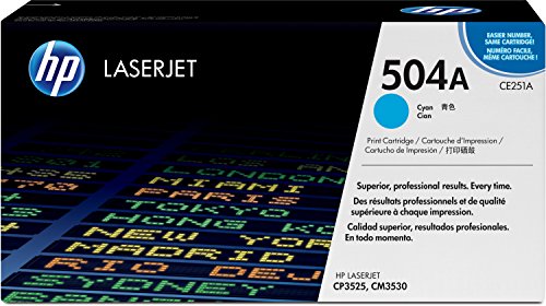 HP 504A - CE251A - 1 x Cyan - Toner cartridge - For Color LaserJet CM3530 MFP, CM3530fs MFP, CP3525, CP3525dn, CP3525n, CP3525x