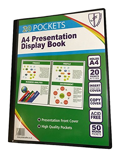 Best Value Tiger A4 Presentation Display Book with 20 Pockets (Black) | NUS Approved | 40 Views