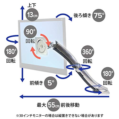 Ergotron MX Desk Mount LCD Arm - Mounting kit (articulating arm, desk clamp mount, grommet mount) for LCD display - aluminium - polished aluminium - screen size: up to 30"