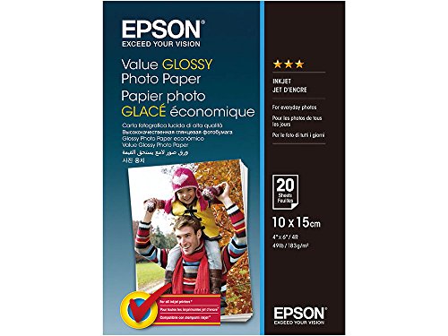 Epson Value - Glossy - 100 x 150 mm - 183 g/m - 20 sheet(s) photo paper - for Epson L382, L386, L486, Expression Home HD XP-15000, Expression Premium XP-900