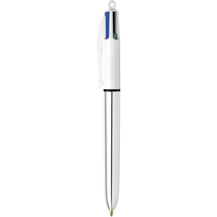 Best Value BIC 4 Colours Shine Retractable Ballpoint Pen Black/Blue/Red/Green (Pack of 12