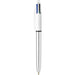 Best Value BIC 4 Colours Shine Retractable Ballpoint Pen Black/Blue/Red/Green (Pack of 12