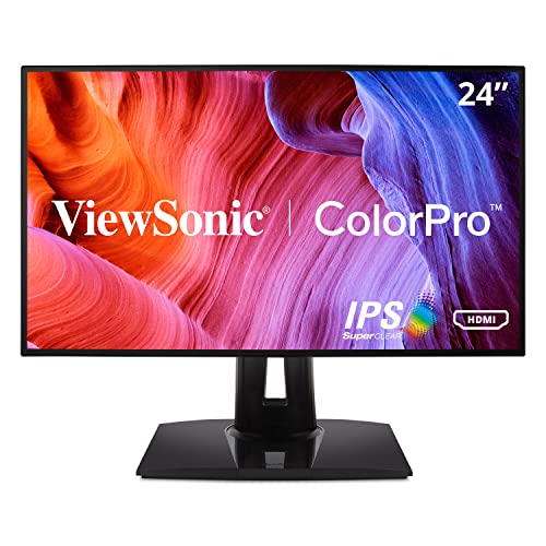 Viewsonic ColorPro VP2458 - LED monitor - 24" (23.8" viewable) - 1920 x 1080 Full HD (1080p) @ 60 Hz - IPS - 250 cd/m? - 1000:1 - 5 ms - HDMI, VGA, DisplayPort - black