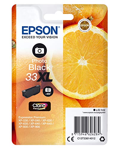 Epson 33XL - 8.1 ml - XL - photo black - original - blister - ink cartridge - for Expression Home XP-635, 830, Expression Premium XP-530, 540, 630, 635, 640, 645, 830, 900