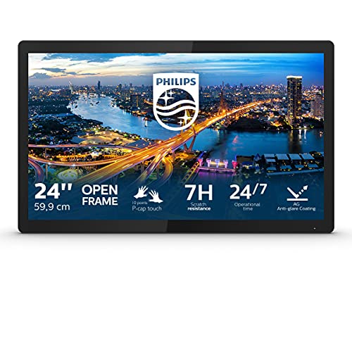 Philips B Line 242B1TFL - LED monitor - 24" (23.8" viewable) - touchscreen - 1920 x 1080 Full HD (1080p) @ 75 Hz - IPS - 350 cd/m? - 1000:1 - 4 ms - HDMI, DVI-D, VGA, DisplayPort - black texture