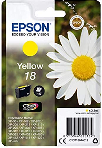 Epson 18 - 3.3 ml - yellow - original - ink cartridge - for Expression Home XP-212, 215, 225, 312, 315, 322, 325, 412, 415, 422, 425