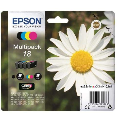 Best Value Epson XP30/202/302/405 Standard Capacity Ink Cartridges, Black/Cyan/Magenta/Yellow (Pack of 4), Genuine, Amazon Dash Replenishment Ready